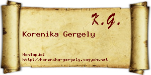 Korenika Gergely névjegykártya